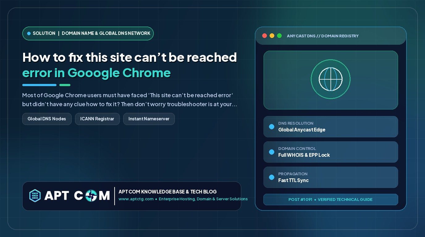 How to fix this site can’t be reached error in Gooogle Chrome