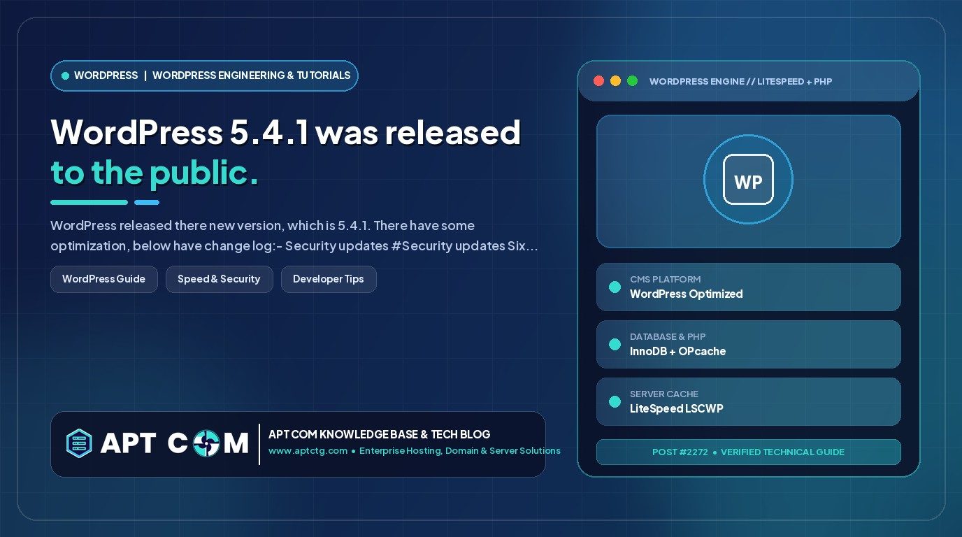 WordPress 5.4.1 was released to the public.
