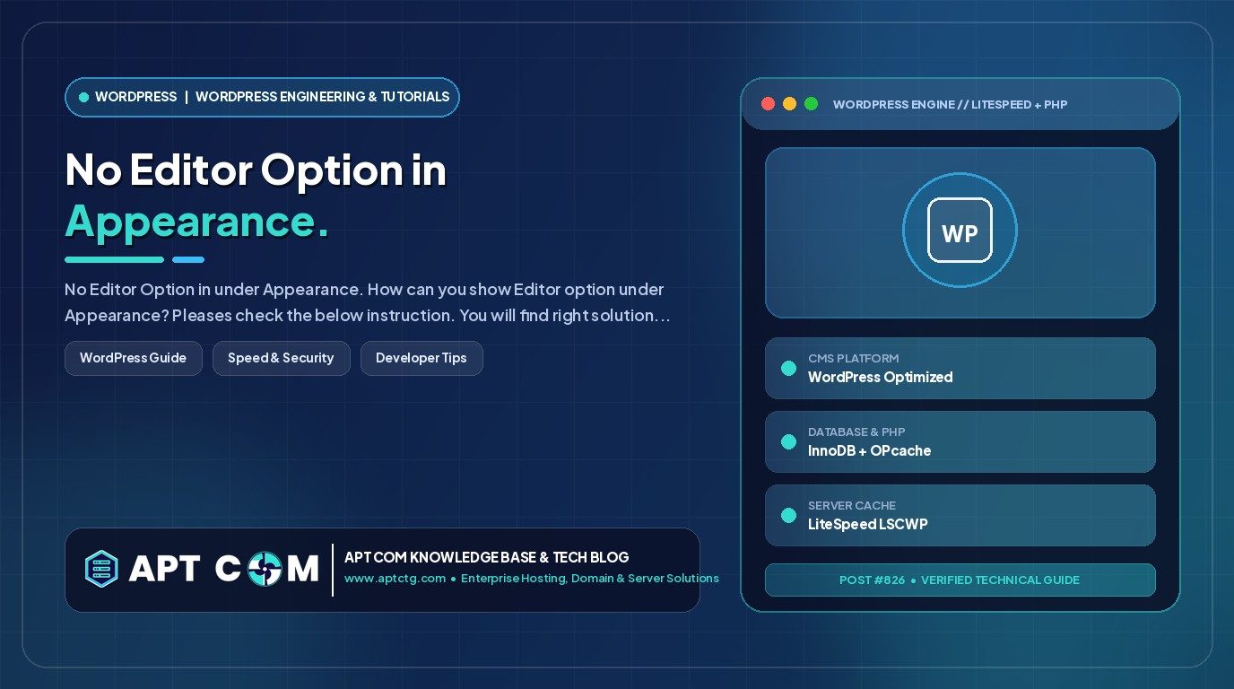 No Editor Option in Appearance.