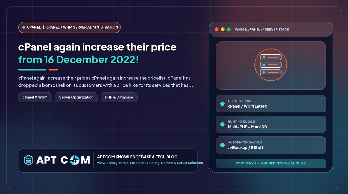 cPanel again increase their price from 16 December 2022!