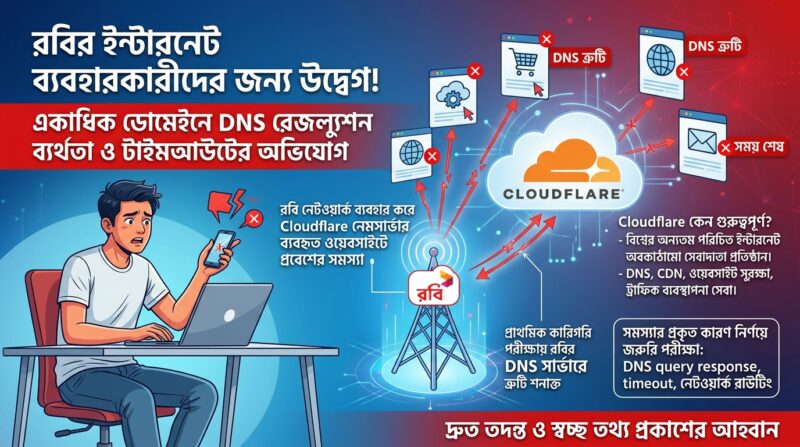 রবির ডিএনএস বিভ্রাটে গ্রাহকদের ওয়েবসাইট ব্যবহারে ভোগান্তি!